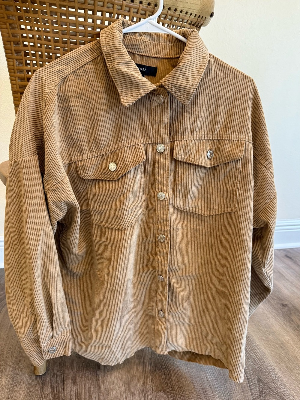Forever 21 Tan Corduroy Shacket Jacket